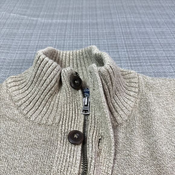American Eagle Outfitters Sweater Mens XL Tall Athletic Fit Tan 1/4 Zip Button * - Picture 4 of 8